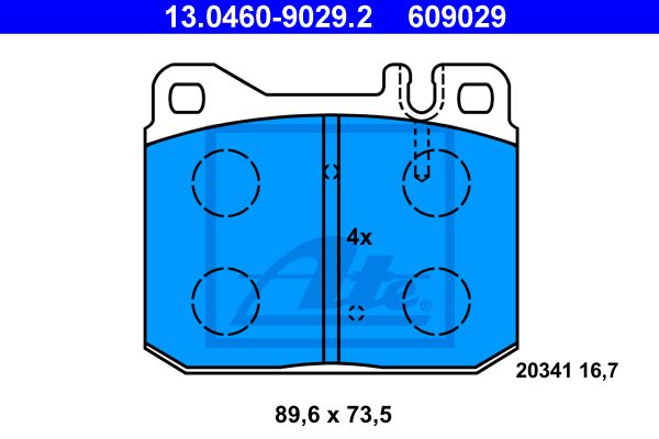 ATE Комплект тормозных колодок, дисковый тормоз 13.0460-9029.2
