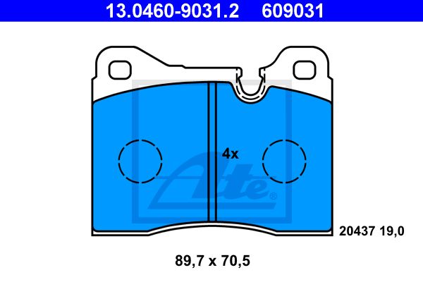 ATE Комплект тормозных колодок, дисковый тормоз 13.0460-9031.2
