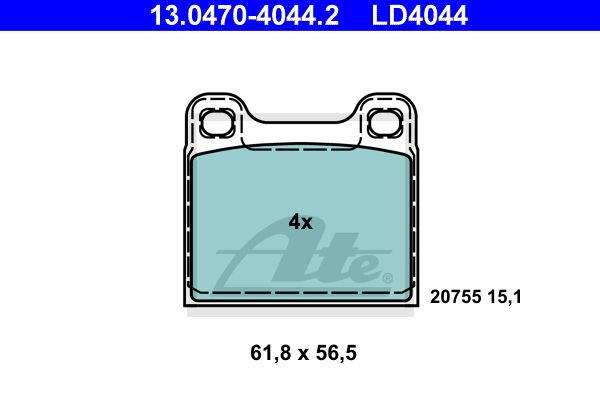 ATE Комплект тормозных колодок, дисковый тормоз 13.0470-4044.2