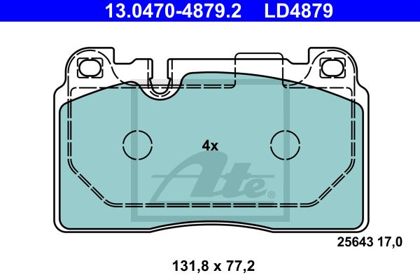 ATE Комплект тормозных колодок, дисковый тормоз 13.0470-4879.2