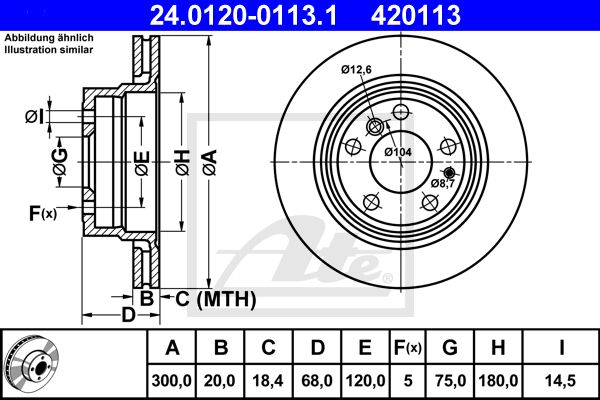 ATE Тормозной диск 24.0120-0113.1