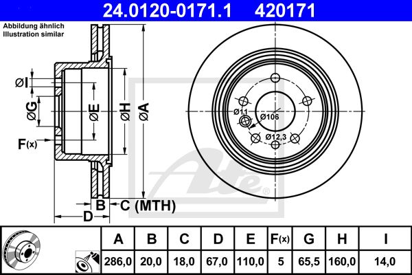 ATE Тормозной диск 24.0120-0171.1