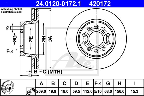ATE Тормозной диск 24.0120-0172.1