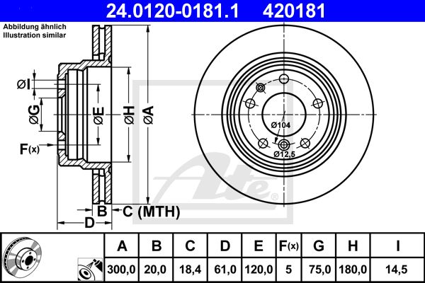 ATE Тормозной диск 24.0120-0181.1