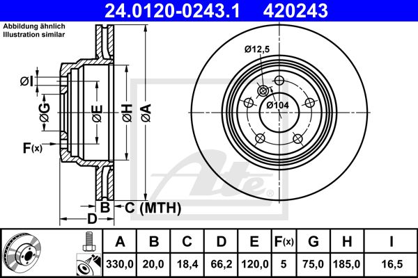 ATE Тормозной диск 24.0120-0243.1