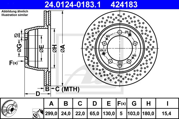 ATE Тормозной диск 24.0124-0183.1