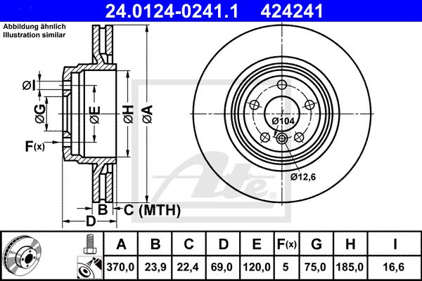 ATE Тормозной диск 24.0124-0241.1