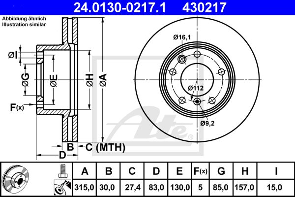 ATE Тормозной диск 24.0130-0217.1