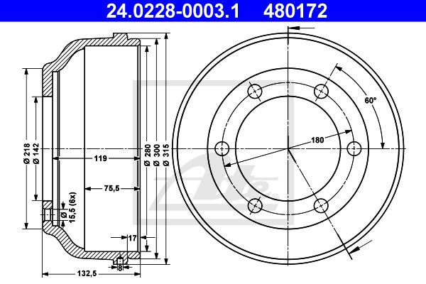 ATE Piduritrummel 24.0228-0003.1