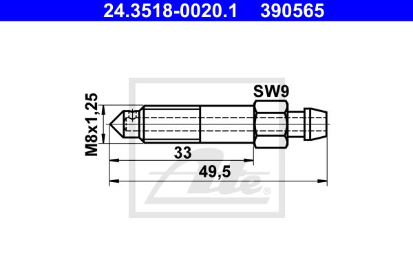 ATE Болт воздушного клапана / вентиль 24.3518-0020.1