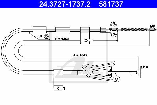 ATE Тросик, cтояночный тормоз 24.3727-1737.2