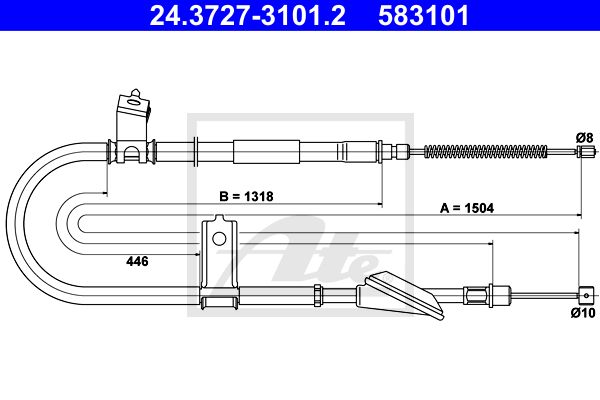ATE Тросик, cтояночный тормоз 24.3727-3101.2