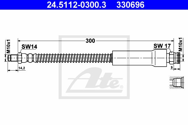 ATE Pidurivoolik 24.5112-0300.3