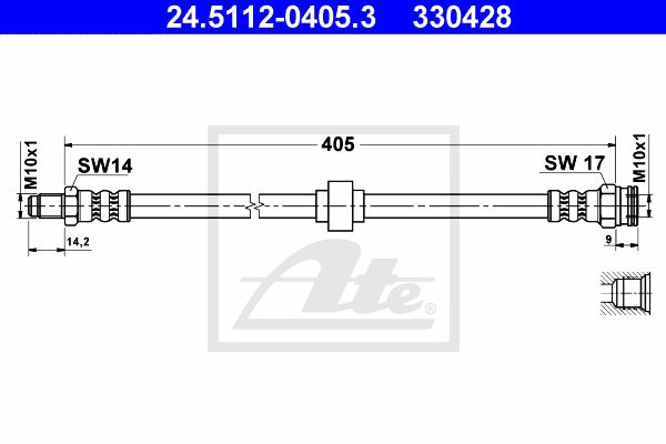 ATE Pidurivoolik 24.5112-0405.3