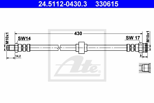 ATE Pidurivoolik 24.5112-0430.3