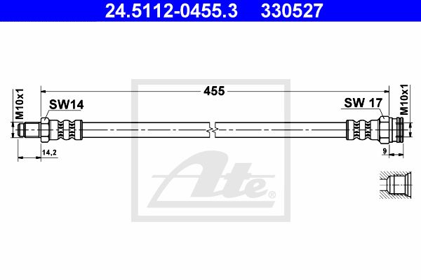 ATE Тормозной шланг 24.5112-0455.3