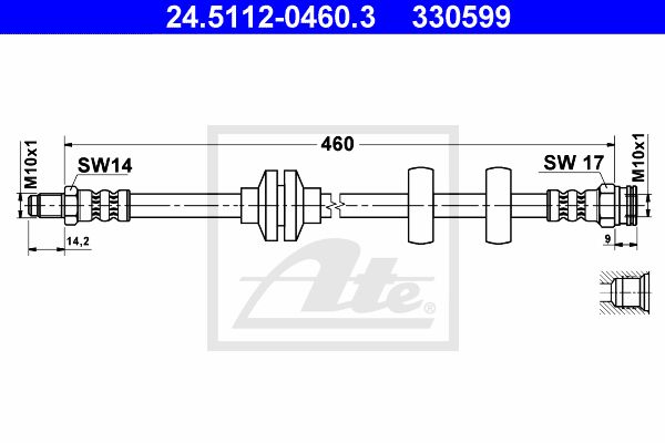 ATE Pidurivoolik 24.5112-0460.3