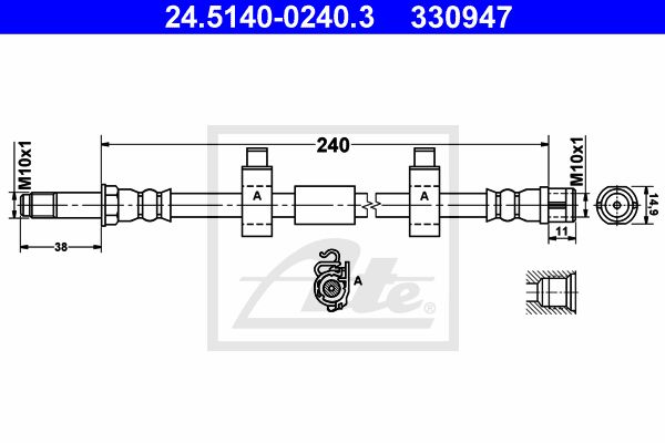 ATE Pidurivoolik 24.5140-0240.3