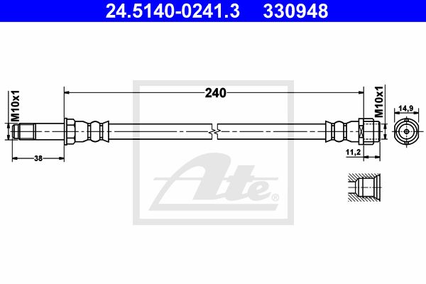 ATE Pidurivoolik 24.5140-0241.3