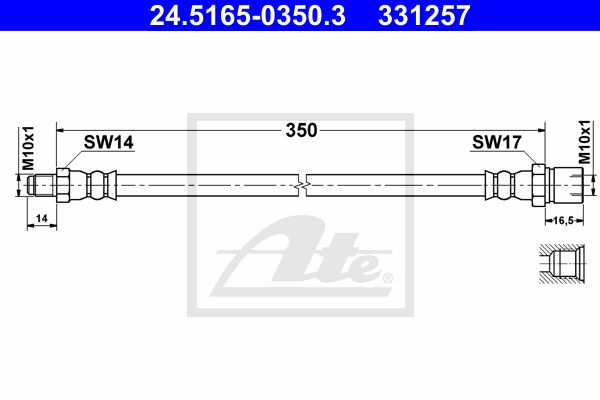 ATE Pidurivoolik 24.5165-0350.3