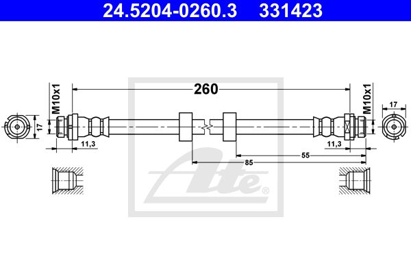 ATE Тормозной шланг 24.5204-0260.3