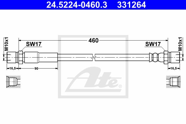 ATE Тормозной шланг 24.5224-0460.3
