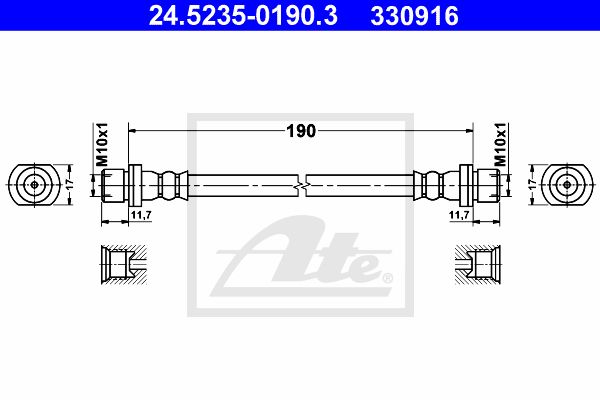 ATE Pidurivoolik 24.5235-0190.3