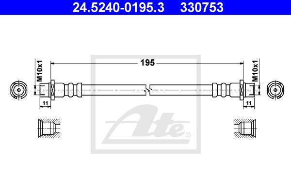 ATE Pidurivoolik 24.5240-0195.3