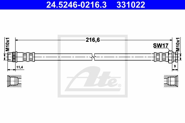 ATE Pidurivoolik 24.5246-0216.3