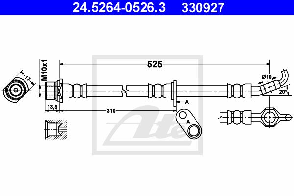 ATE Тормозной шланг 24.5264-0526.3