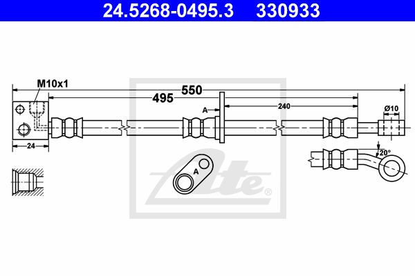 ATE Тормозной шланг 24.5268-0495.3