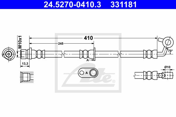 ATE Pidurivoolik 24.5270-0410.3