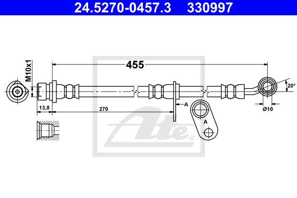 ATE Тормозной шланг 24.5270-0457.3