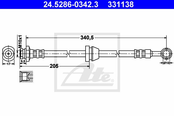 ATE Pidurivoolik 24.5286-0342.3