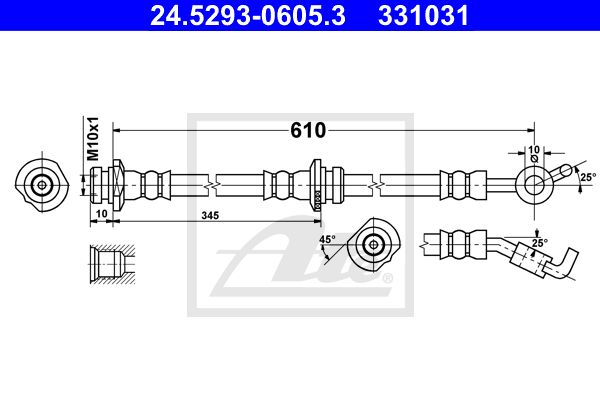 ATE Тормозной шланг 24.5293-0605.3