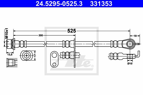 ATE Тормозной шланг 24.5295-0525.3