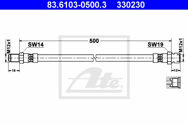 ATE Тормозной шланг 83.6103-0500.3