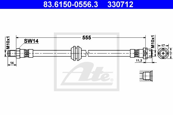 ATE Тормозной шланг 83.6150-0556.3