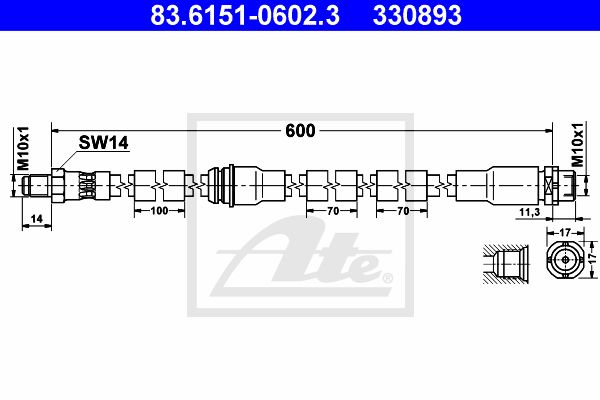 ATE Pidurivoolik 83.6151-0602.3