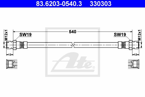 ATE Тормозной шланг 83.6203-0540.3