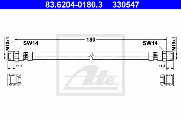 ATE Pidurivoolik 83.6204-0180.3