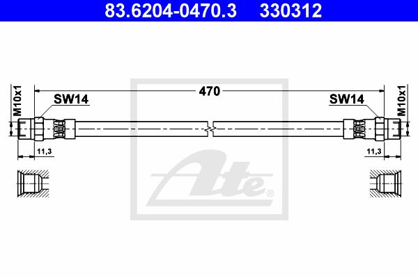 ATE Pidurivoolik 83.6204-0470.3