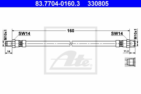 ATE Pidurivoolik 83.7704-0160.3