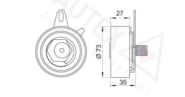 AUTEX Натяжной ролик, ремень ГРМ 641052