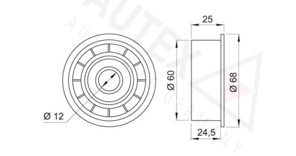 AUTEX Натяжной ролик, ремень ГРМ 641073