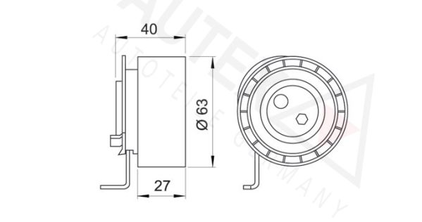 AUTEX Натяжной ролик, ремень ГРМ 641075