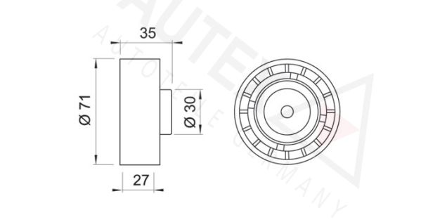 AUTEX Seade-/juhtrull,hammasrihm 641122