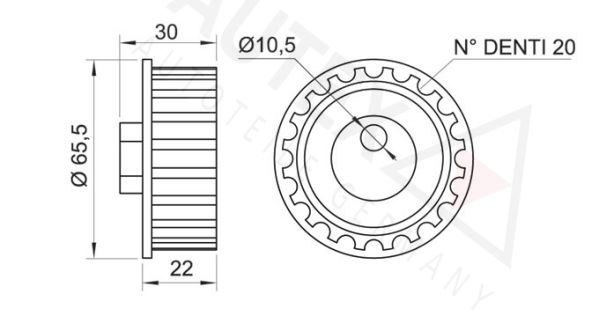 AUTEX Pingutusrull,Hammasrihm 641130