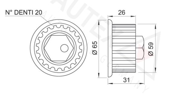 AUTEX Pingutusrull,Hammasrihm 641141