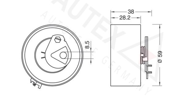 AUTEX Натяжной ролик, ремень ГРМ 641284